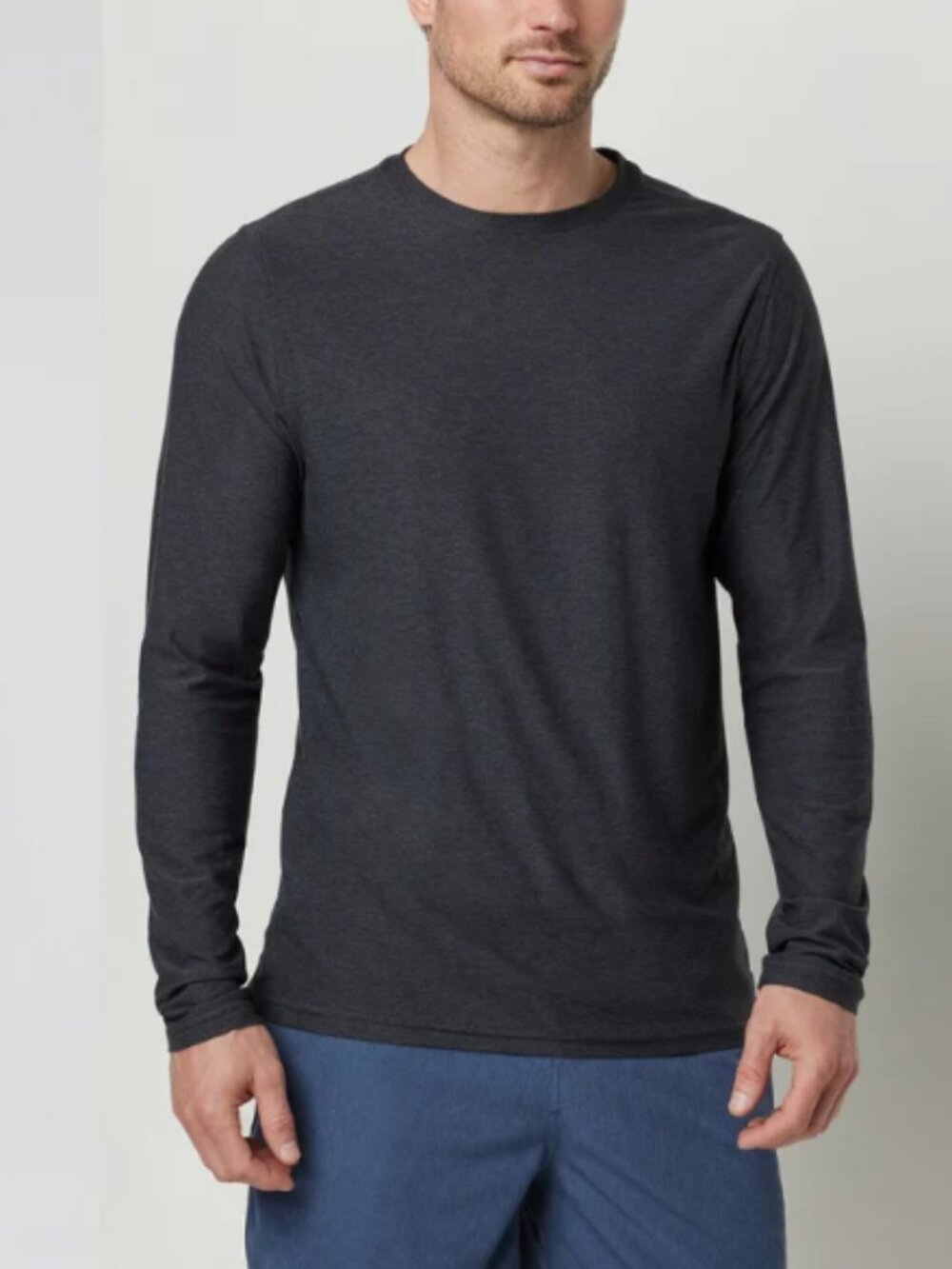 Vuori Long Sleeve Strato Tech Tee Charcoal Heather Gray Performance Jersey XXL